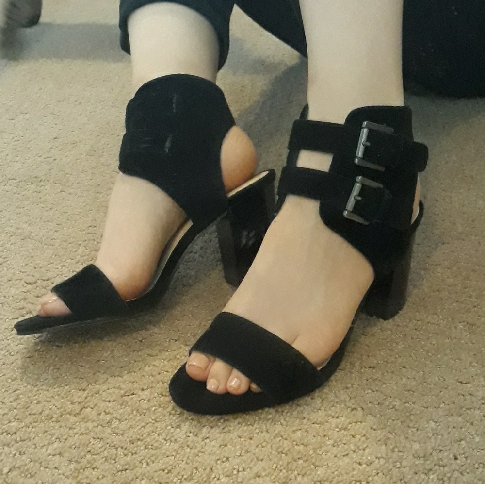 Nine West Suede Galiceno Heeled Sandals Sz 6.5